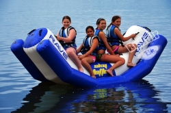 Inflatable double totter floating water game for kids