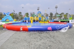 Lovely children inflatable pool with slide
