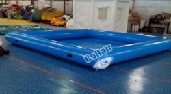Blue inflatable square swimming pool