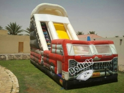 Ambulance shape inflatable slide